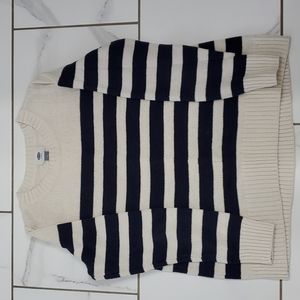 Old Navy Cream and Navy Striped Sweater Size M